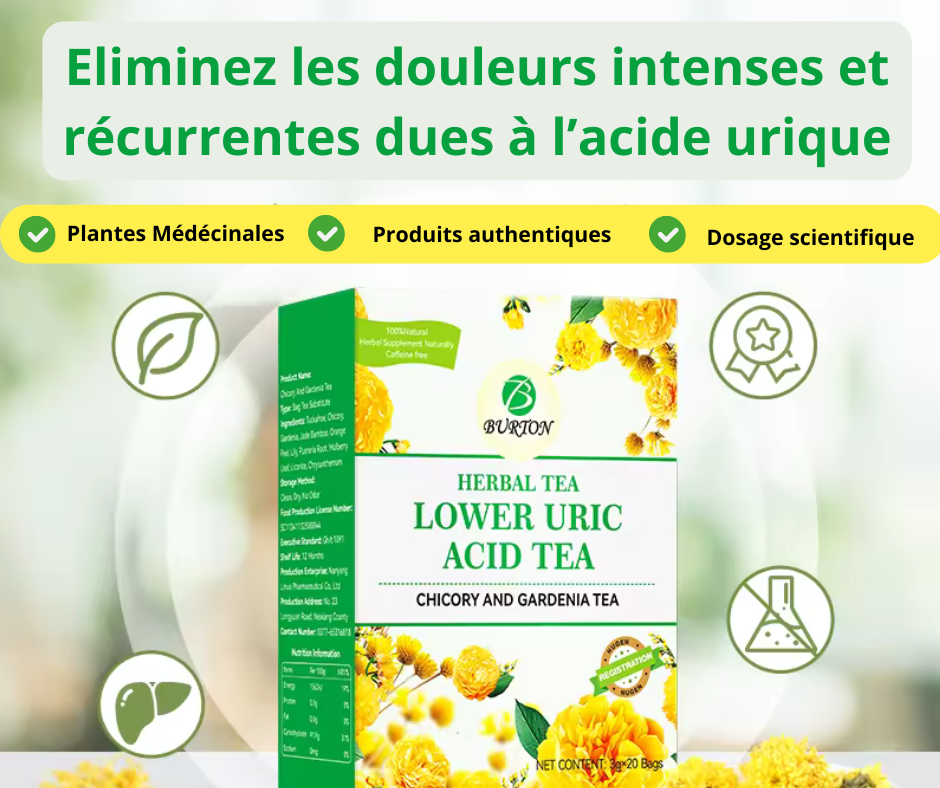 Thé Acide Urique à base de plante - Soulage les douleurs de la goutte